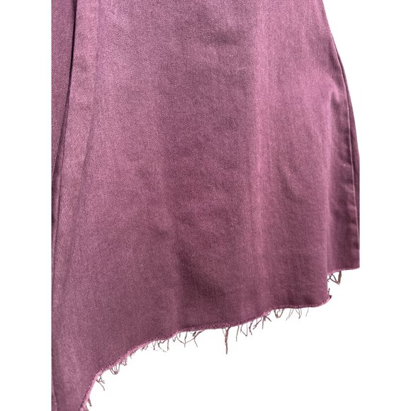 Free People CRVY High-Waisted Flared Bell-Bottom Jeans Lace-Up Back Plum Purple - Picture 7 of 13